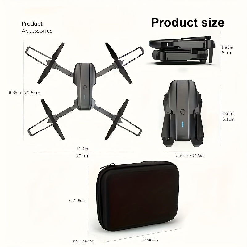 E99 Pro K3 Professional RC Drone with Dual HD Foldable Cameras, Altitude Hold, Wi-Fi Control & 6-8 Min Flight - Indoor/Outdoor Toy for Adults & Youngsters, Perfect Holiday Gift (Grey/Black), Outdoor Flying, Highperformance Re