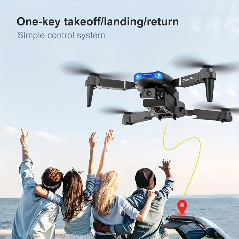 E99 Pro K3 Professional RC Drone with Dual HD Foldable Cameras, Altitude Hold, Wi-Fi Control & 6-8 Min Flight - Indoor/Outdoor Toy for Adults & Youngsters, Perfect Holiday Gift (Grey/Black), Outdoor Flying, Highperformance Re