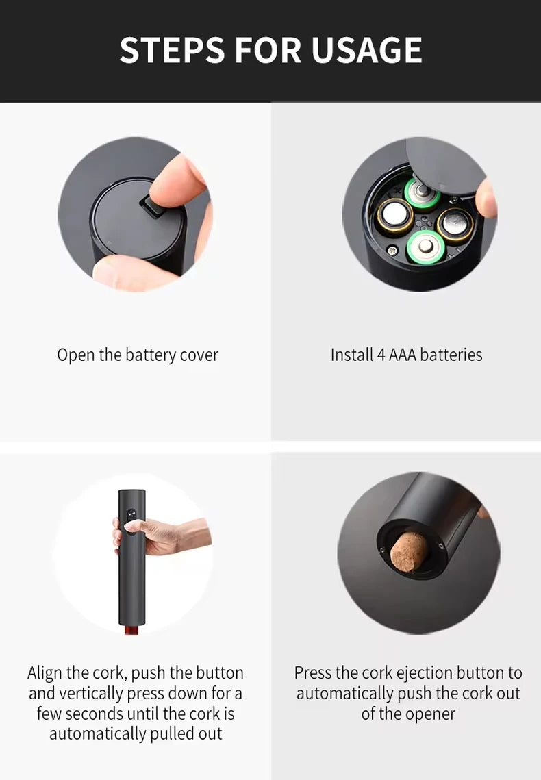 Electric Wine Bottle Opener Automatic Red Wine Corkscrew Wine Opener Bar Wine Tools Kitchen Products