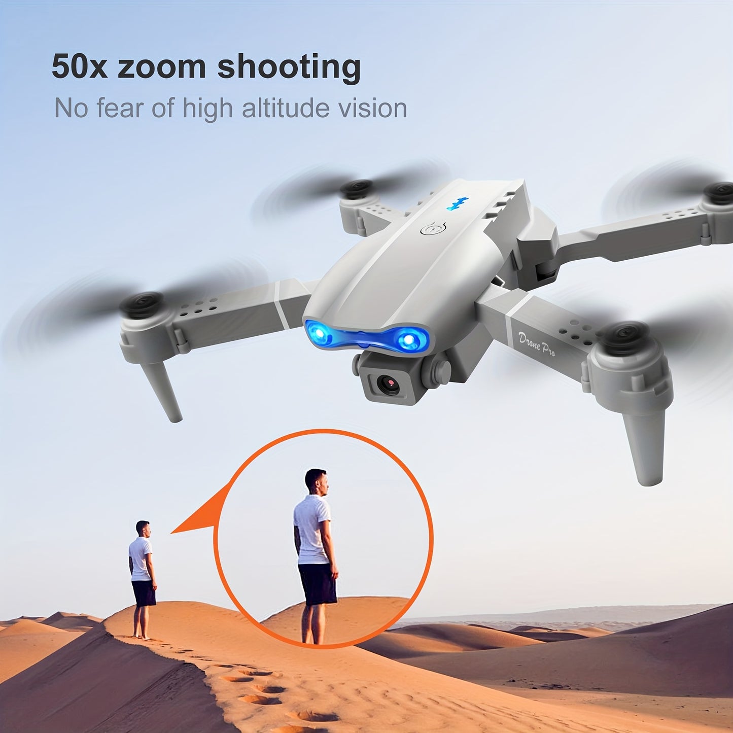 E99 Pro K3 Professional RC Drone with Dual HD Foldable Cameras, Altitude Hold, Wi-Fi Control & 6-8 Min Flight - Indoor/Outdoor Toy for Adults & Youngsters, Perfect Holiday Gift (Grey/Black), Outdoor Flying, Highperformance Re