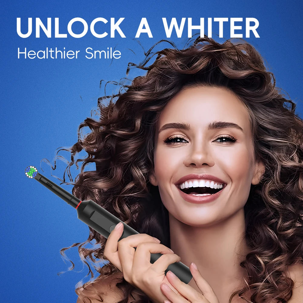Smart Rotating Electric Toothbrush, Rechargeable Rotary Toothbrush with 6 Heads, Compatible with Oral B Replacement Brush Heads
